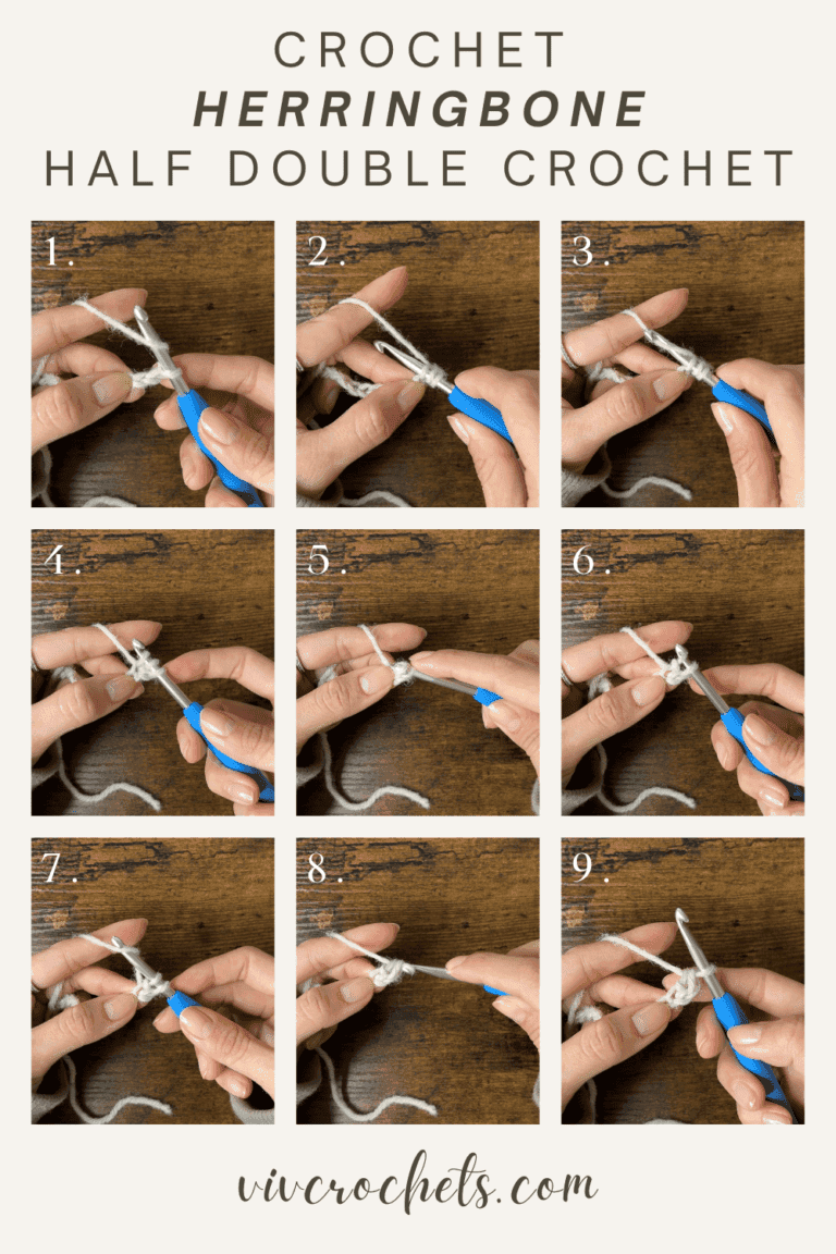 Herringbone Half Double Crochet | Photo & Video Tutorial