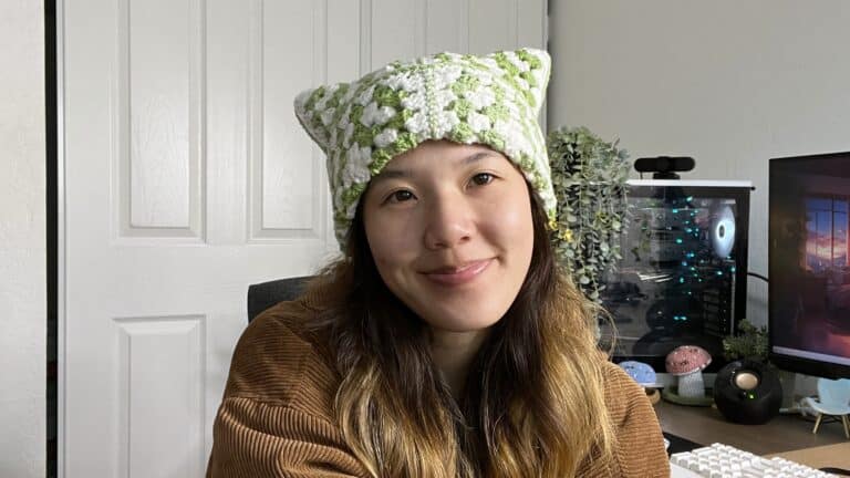 Crochet Granny Square Cat Ear Beanie | Free Pattern & Tutorial