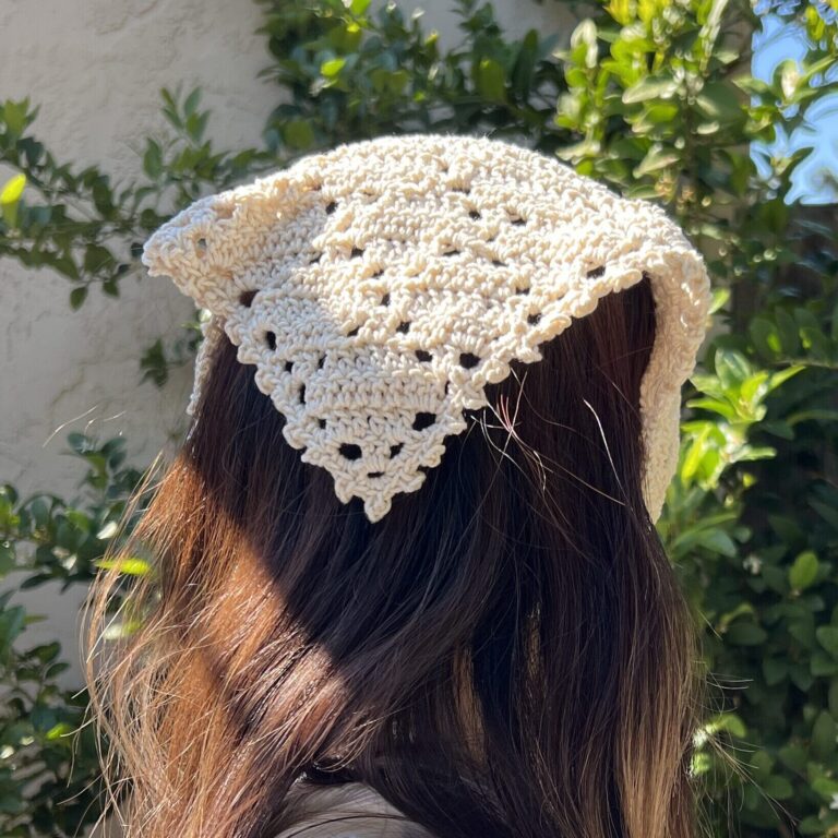 Diamond Lace Crochet Bandana | Free Pattern & Tutorial