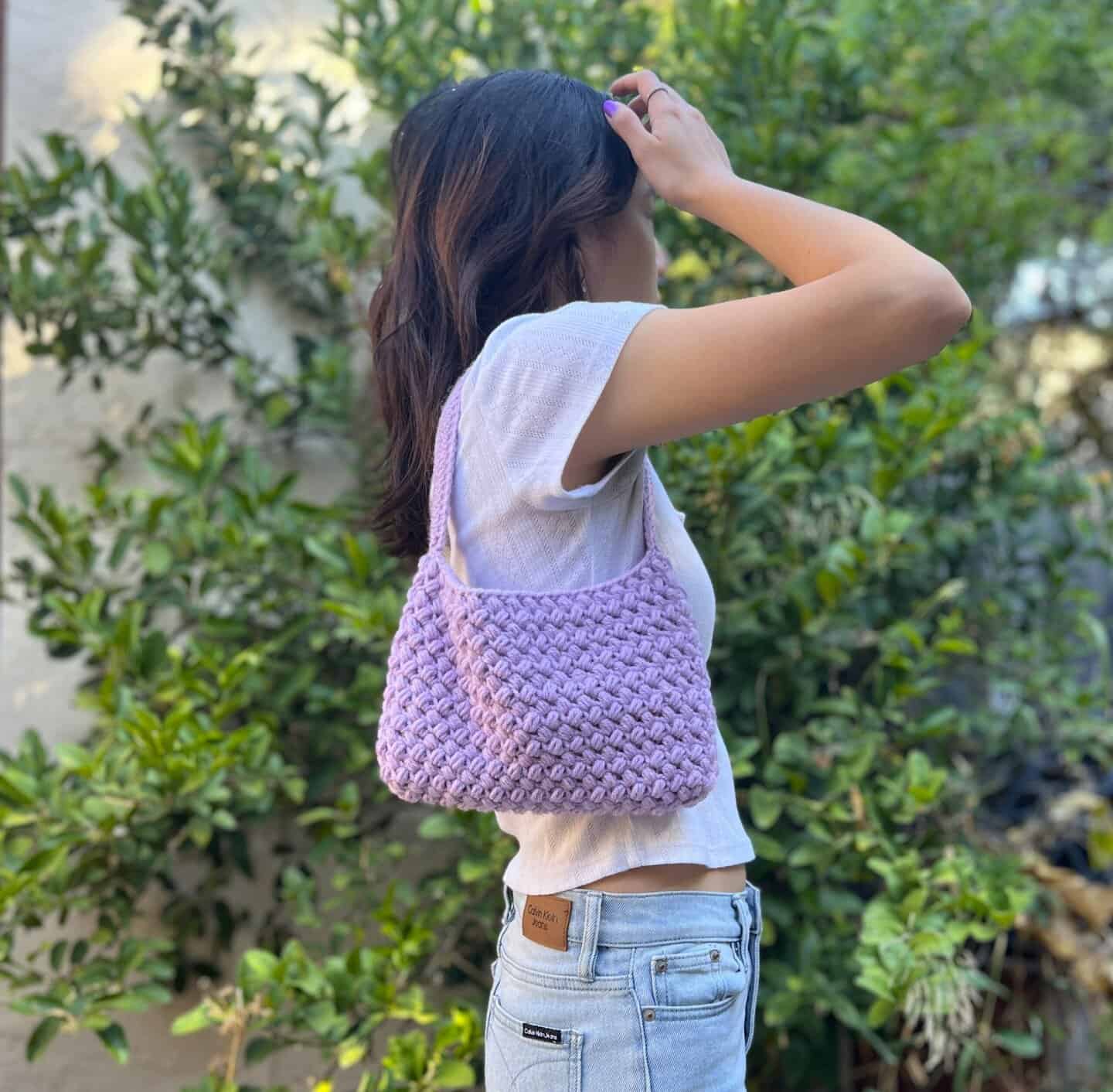 Textured Crochet Shoulder Bag | Free Pattern & Tutorial