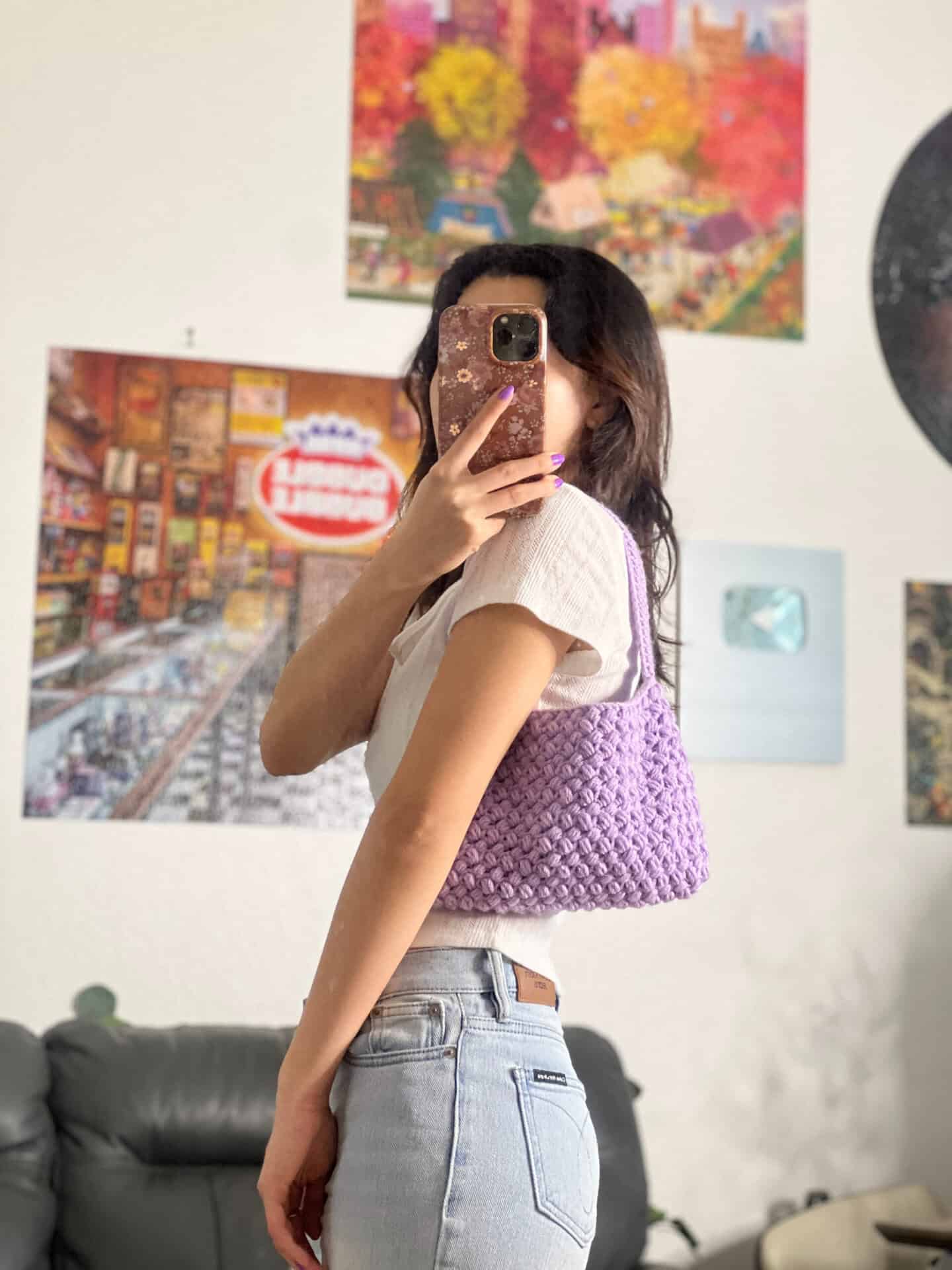 Textured Crochet Shoulder Bag | Free Pattern & Tutorial