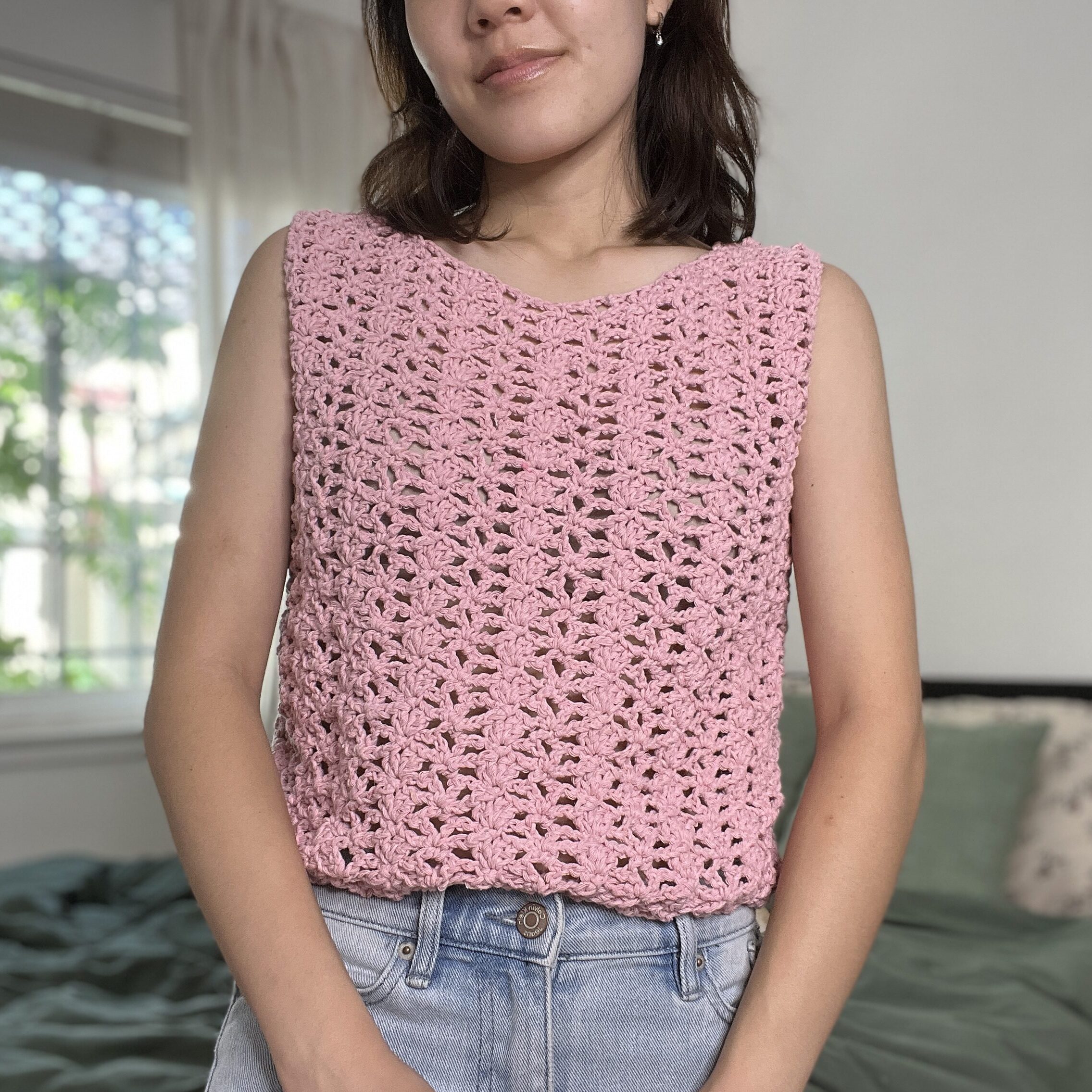 Floral Crochet Mesh Top | Free Pattern & Video Tutorial