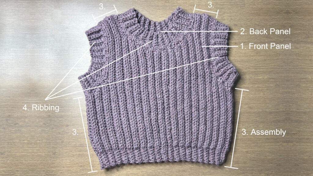 crochet sweater vest overview