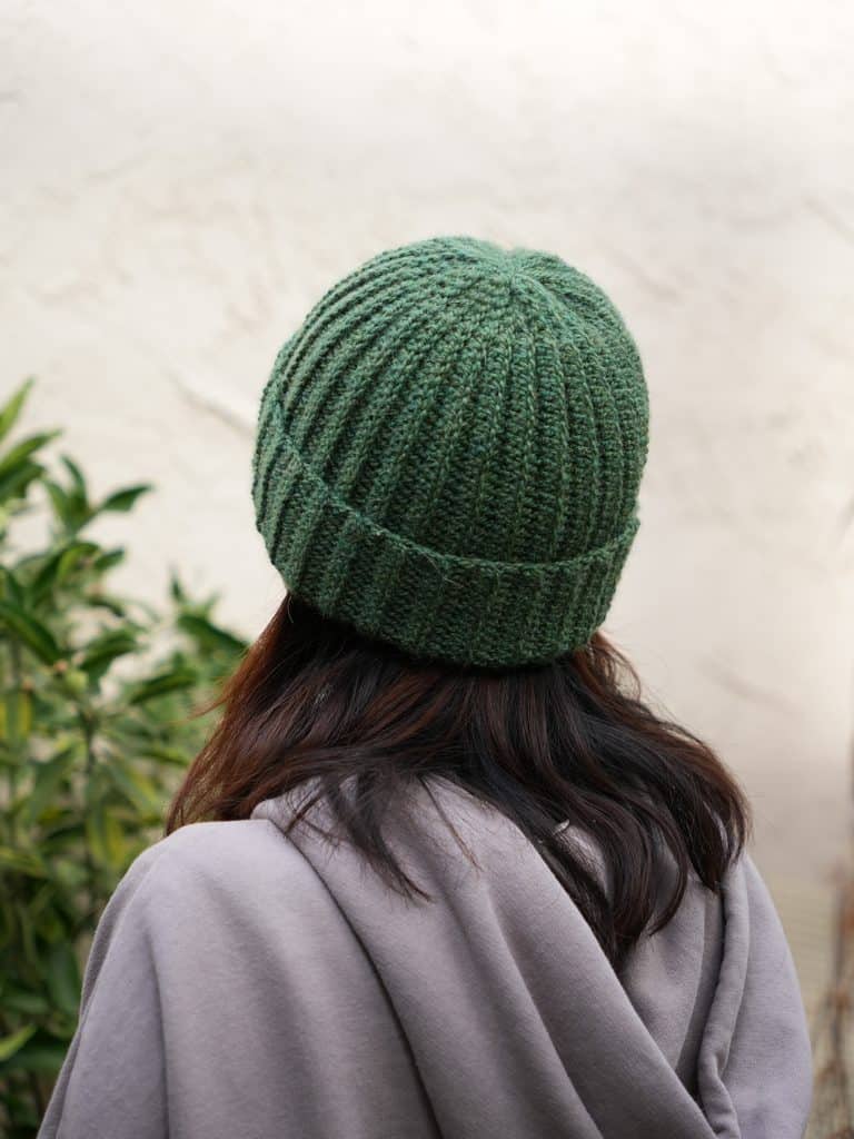 crochet ribbed beanie