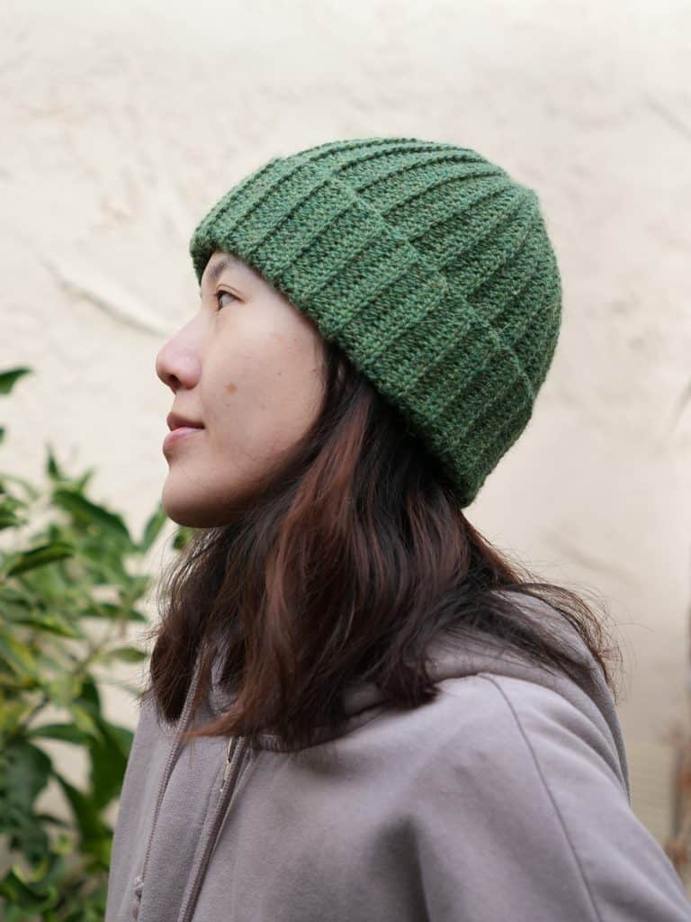 crochet ribbed beanie worn from side 768x1024 1