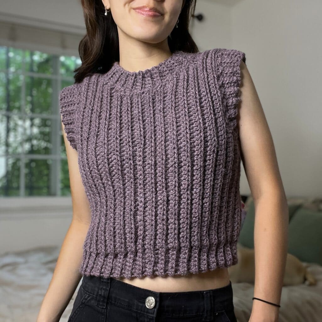 ribbed crochet sweater vest free pattern