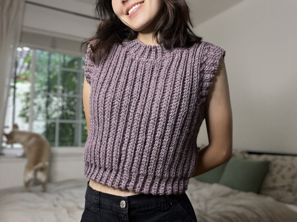 crochet ribbed sweater vest 3