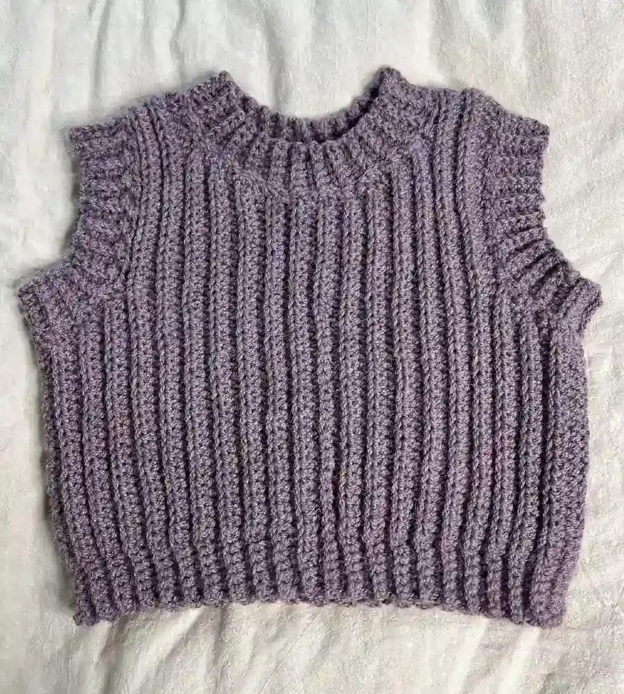 ribbed crochet sweater vest