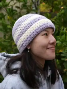 crochet striped beanie