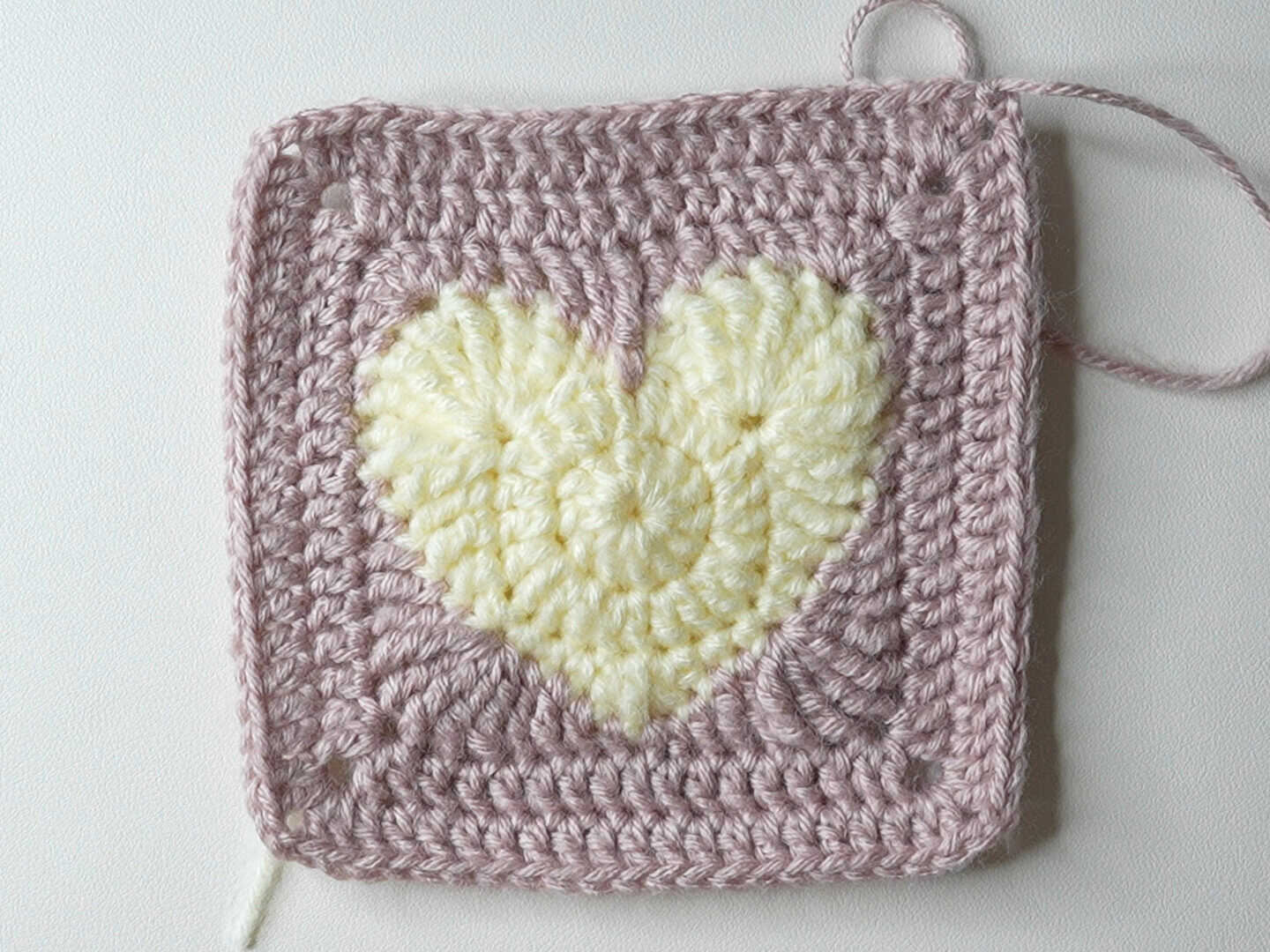 large crochet heart granny square