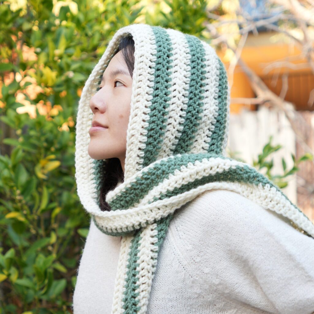 crochet hooded scarf from side edited 1