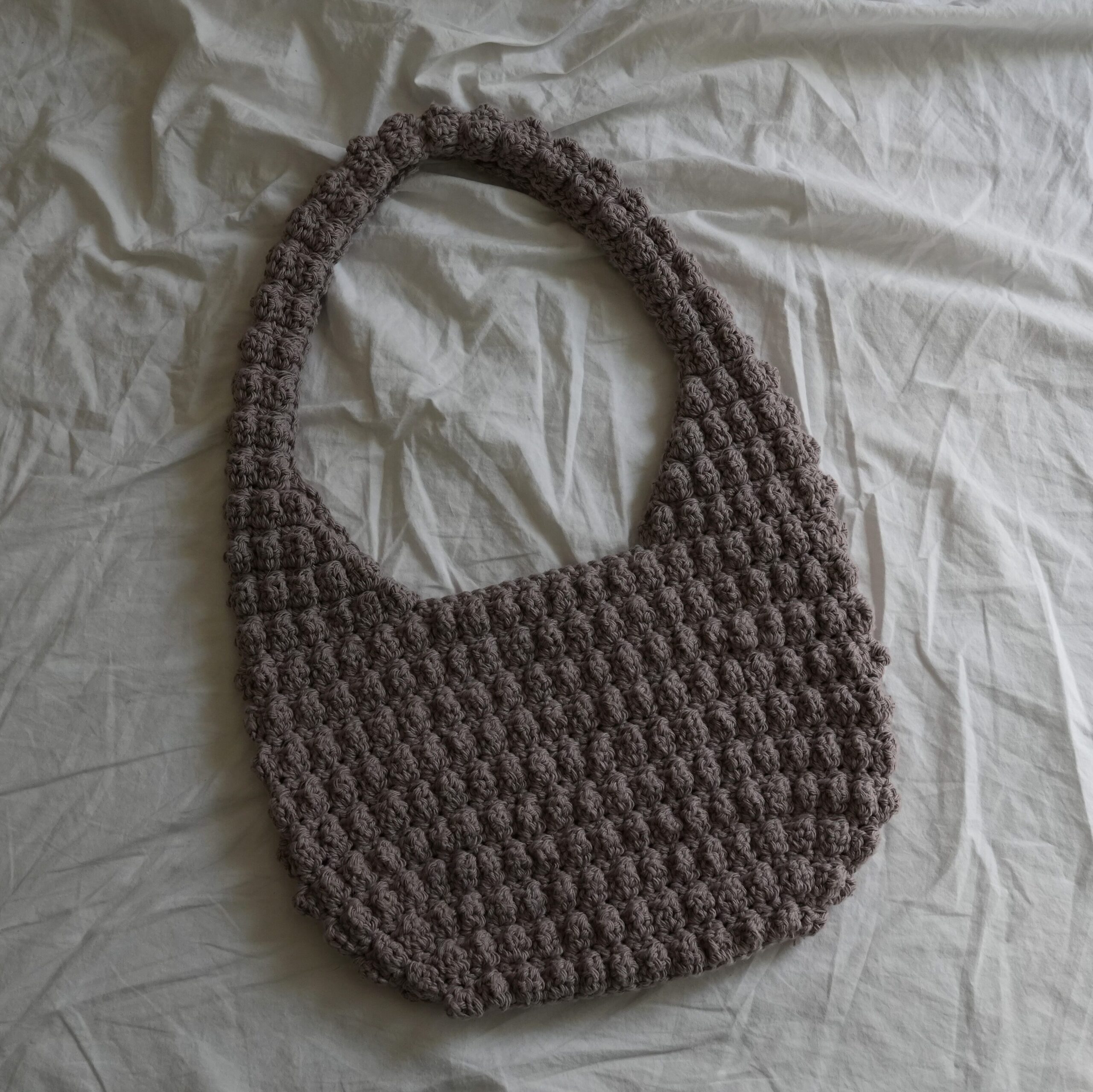 crochet bobble bag laying flat edited scaled