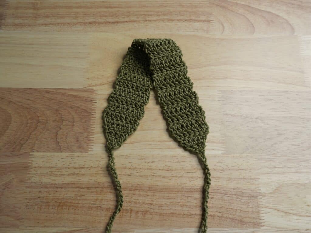 crochet hairband flatlay