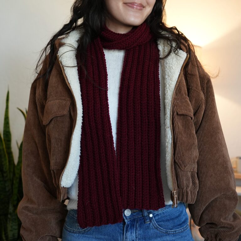 Easy Crochet Ribbed Scarf | Free Pattern & Video Tutorial