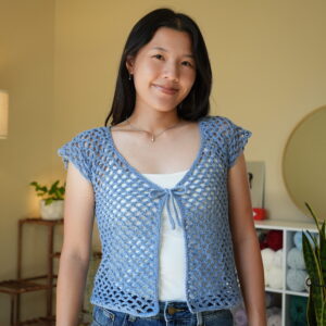 tie front crochet mesh top edited