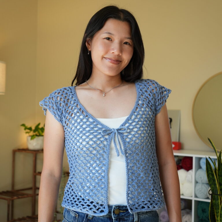 Tie-Front Crochet Mesh Top | Free Pattern & Video Tutorial