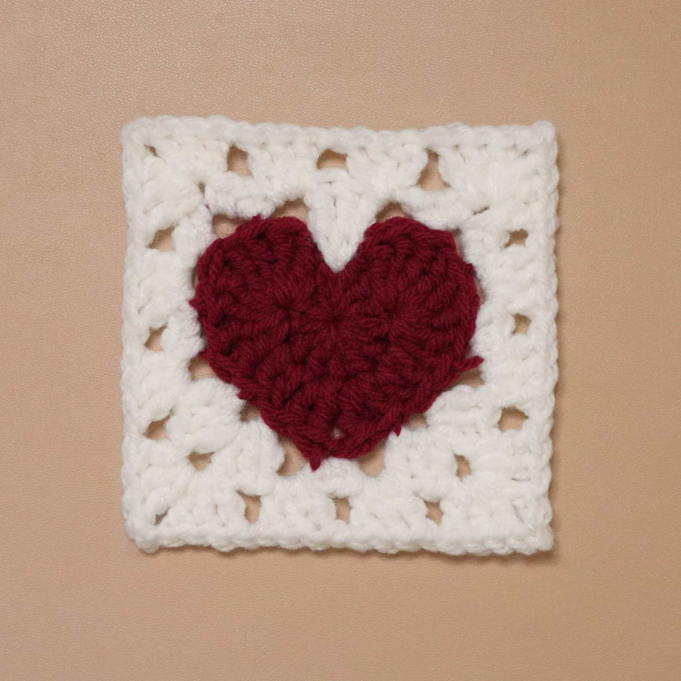 crochet heart granny square