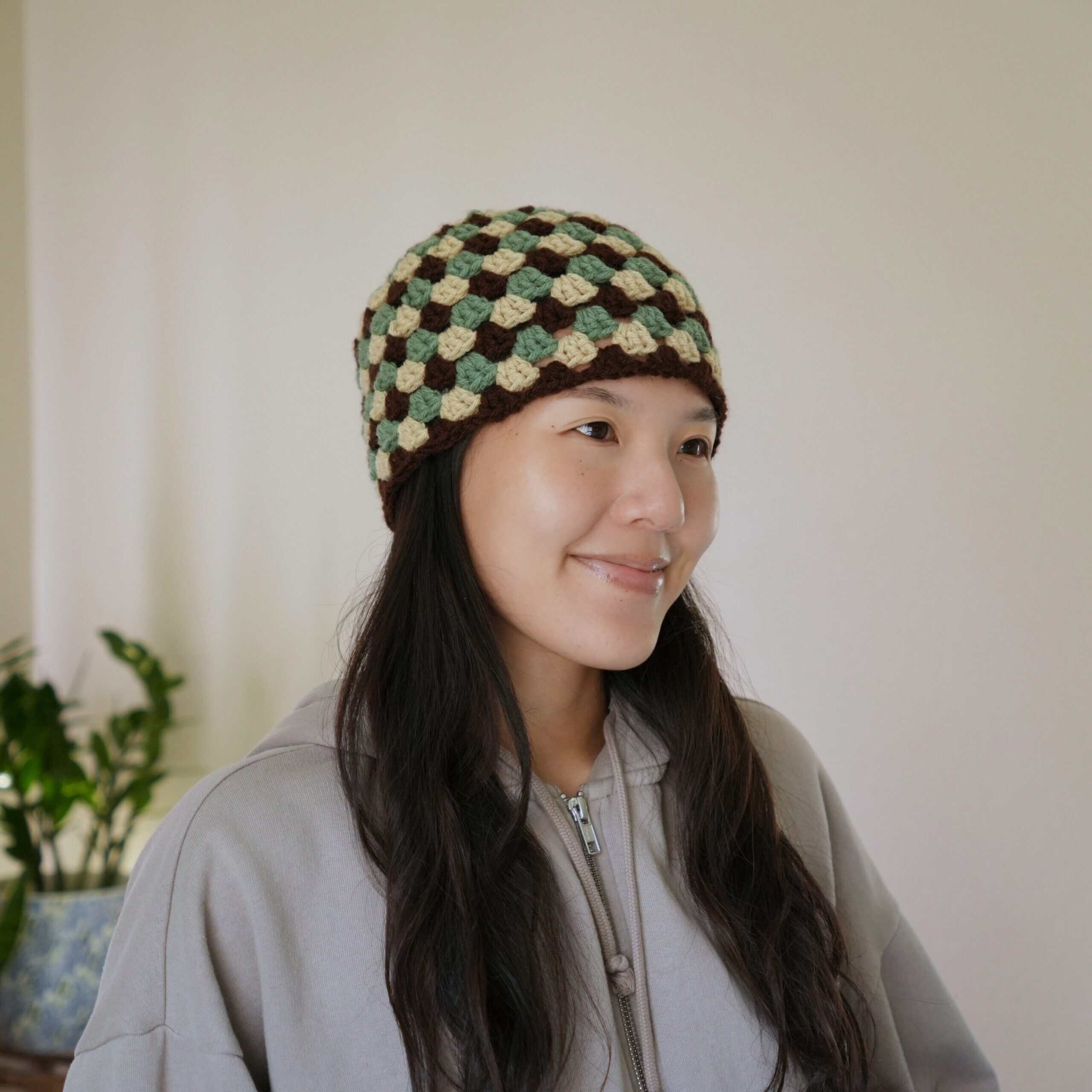 multicolored granny stitch beanie edited scaled