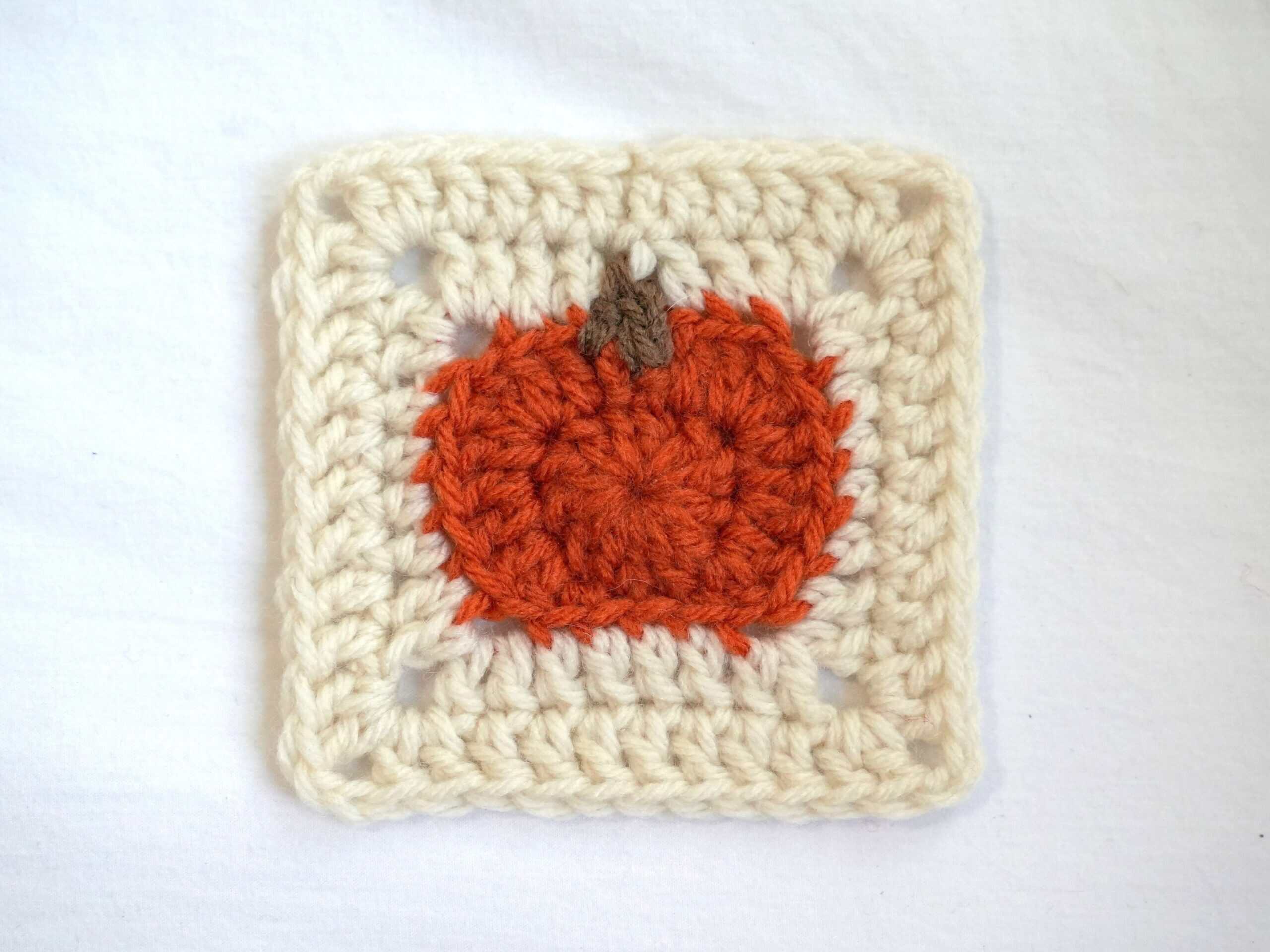 crochet pumpkin granny square