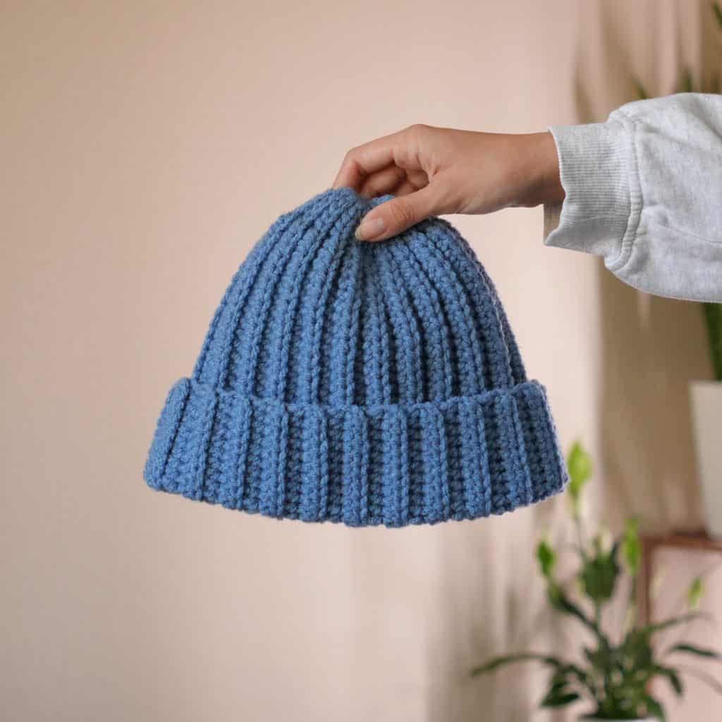 finished crochet beanie