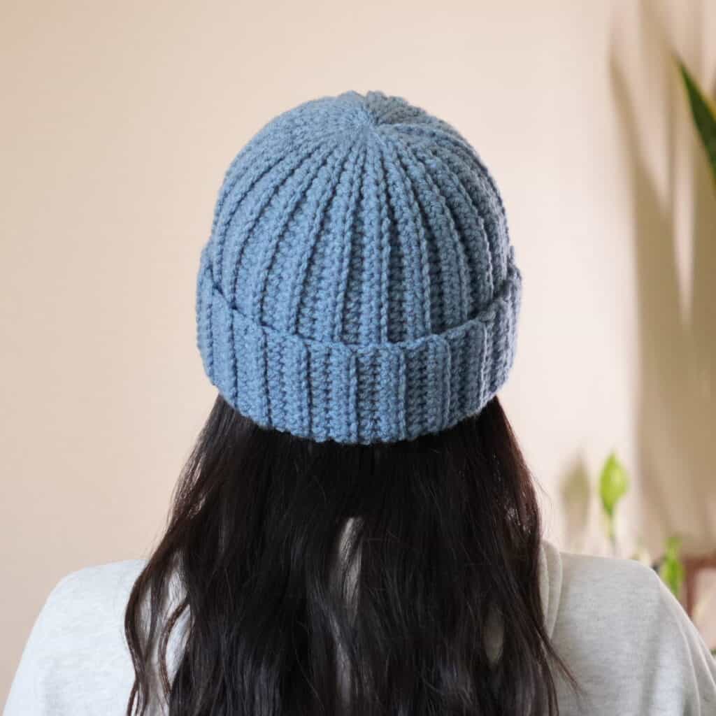 essential ribbed crochet beanie