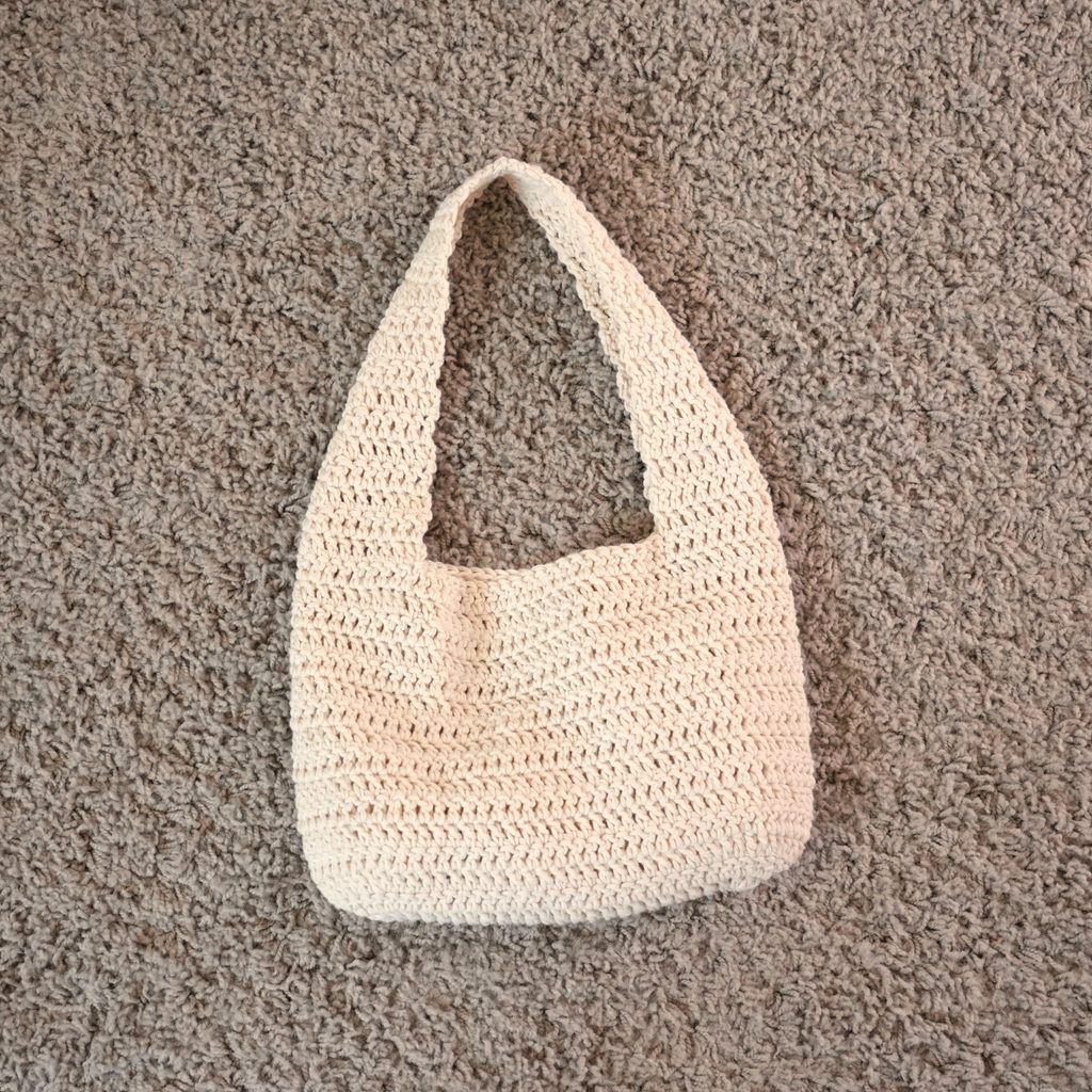 crochet hobo bag flatlay
