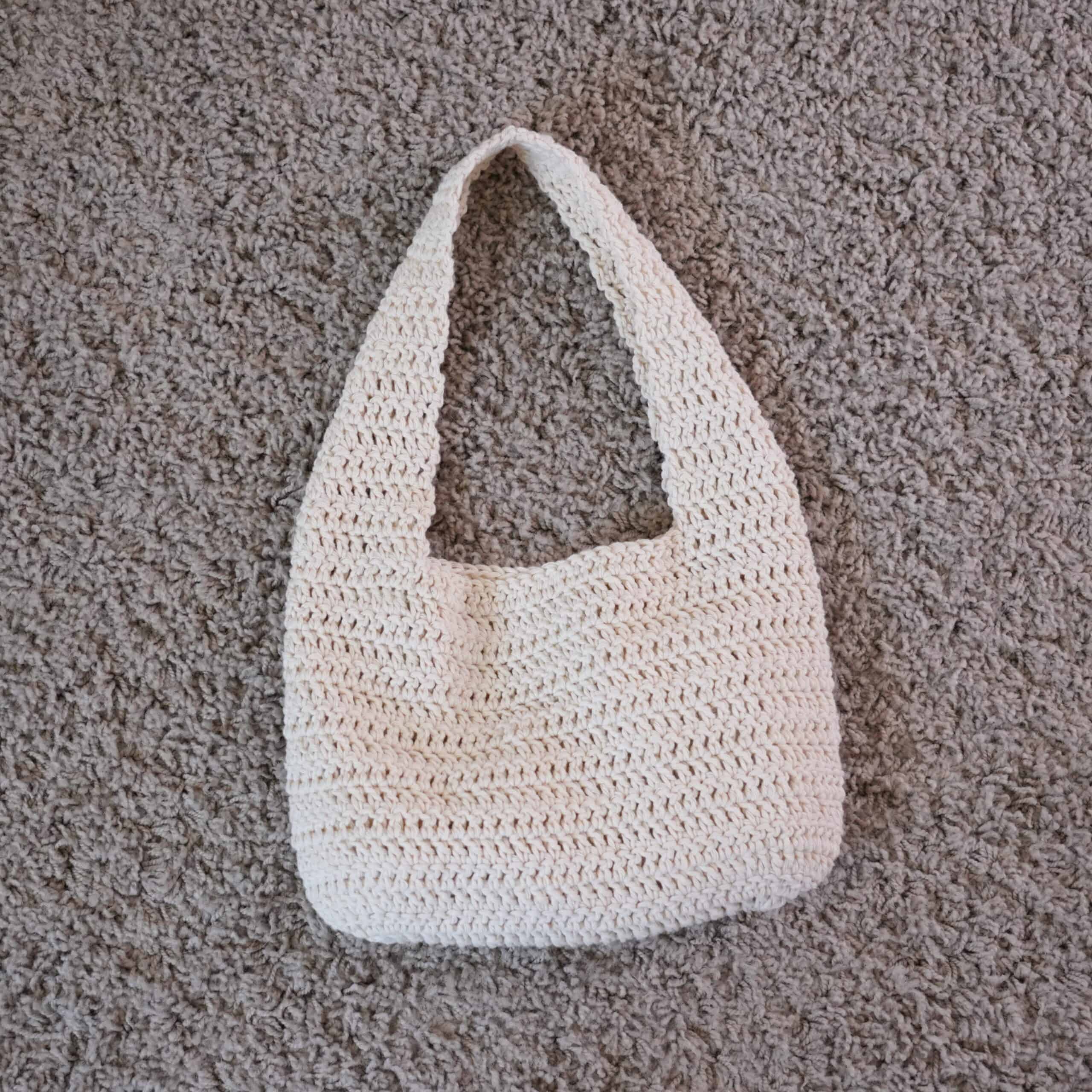 crochet hobo bag flatlay