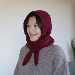 tapered crochet hooded scarf 2 1